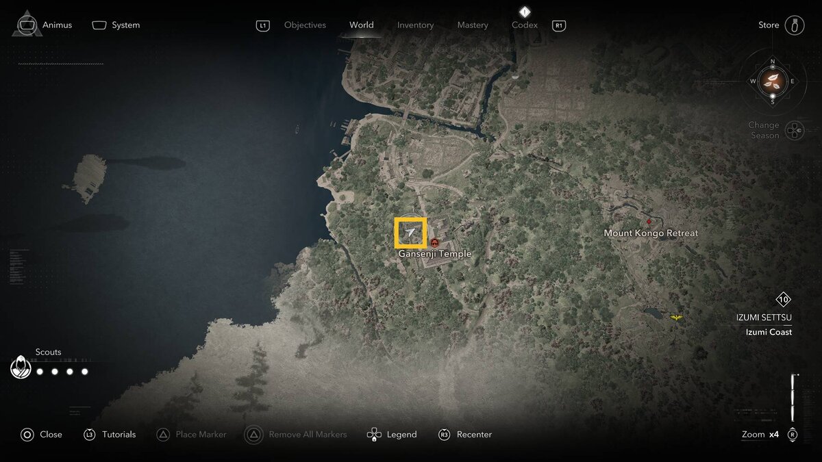 Assassin’s Creed Shadows Gansenji Temple Lost Pages: temple map.