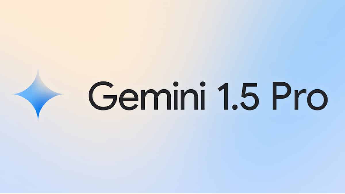 The logo for Gemini 15 Pro against a blue background.