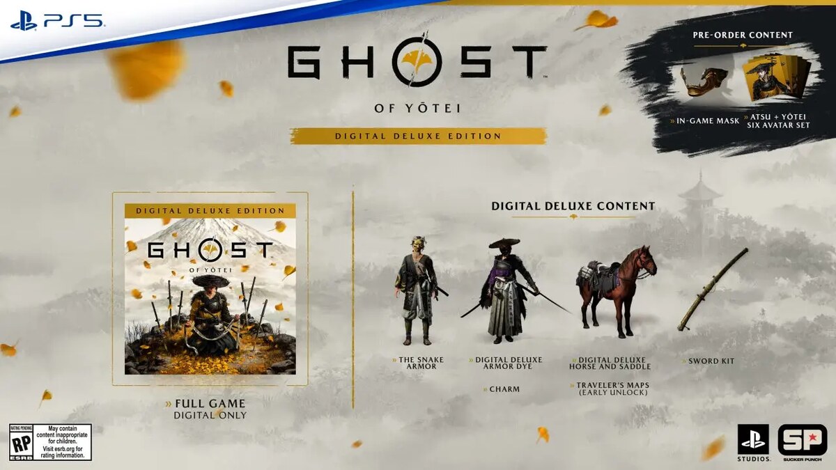 Ghost of Yotei pre-order bonus editions: Digital Deluxe Edition.
