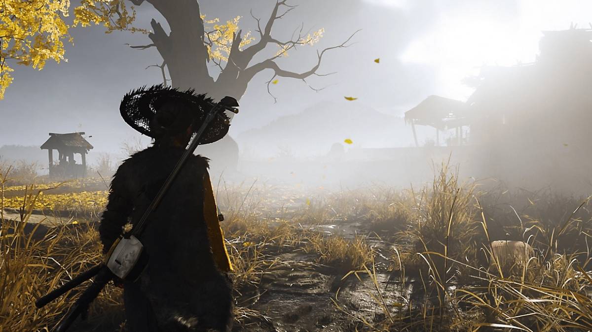 Ghost of Yotei multiplayer co-op: Atsu in a meadow.