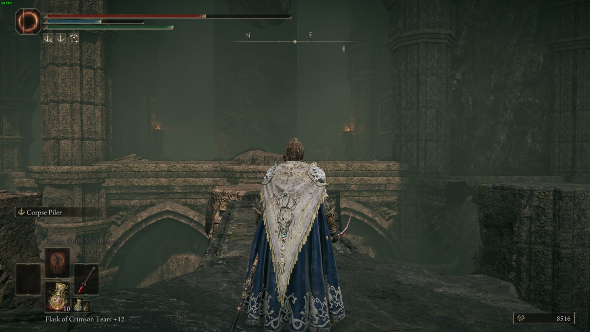 Elden Ring Shadow of the Erdtree giant rauh: Tarnished in the Rauh ruins.