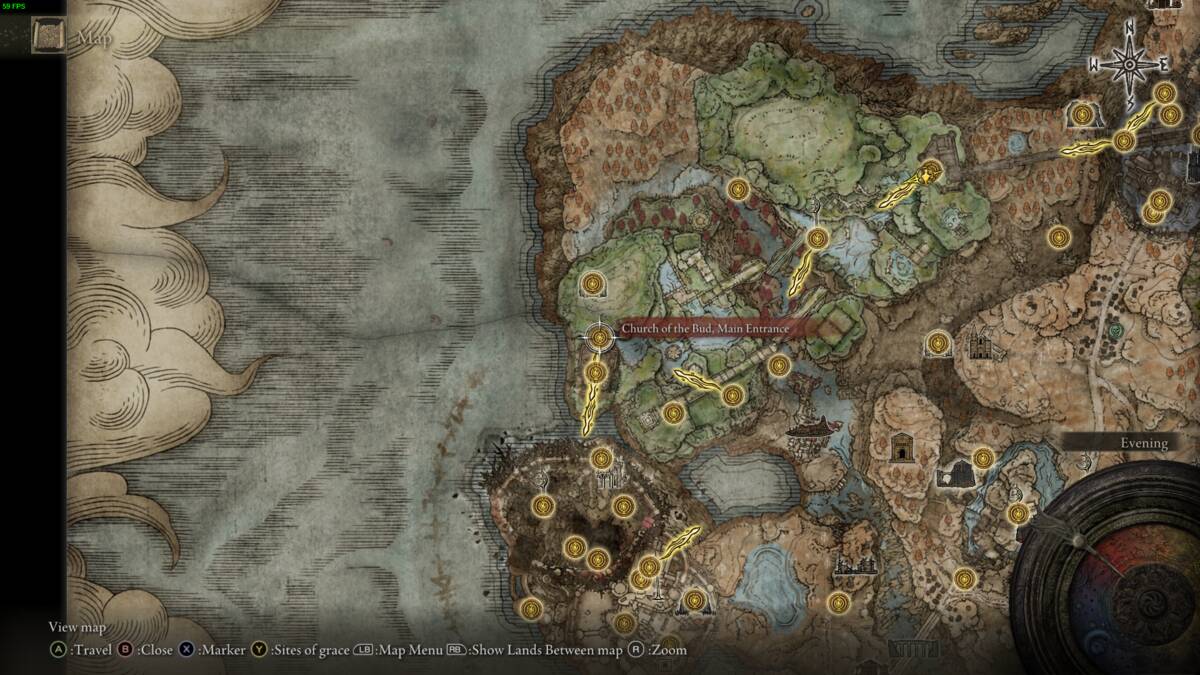 Elden Ring Shadow of the Erdtree giant rauh: Rauh ruins map.