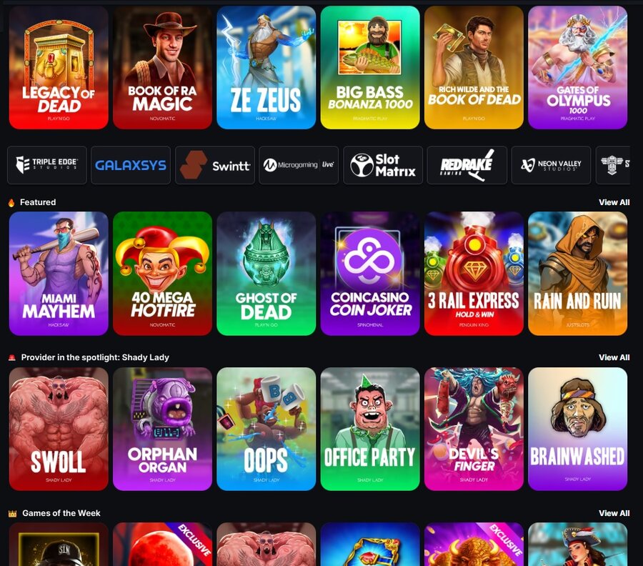 La varietà dei giochi nei casino non AAMS