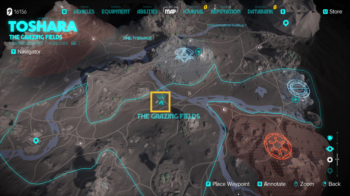 Star Wars Holodrama locations: Kay exploring Toshara.