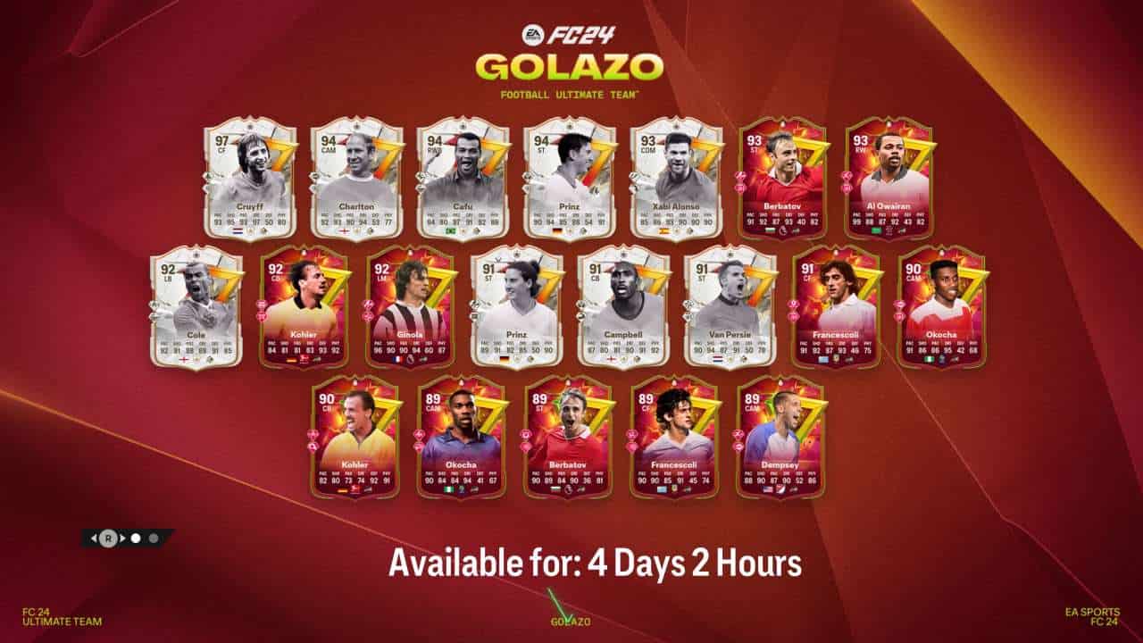 FC 24 Golazo: FUT loading screen showing Golazo Team 1