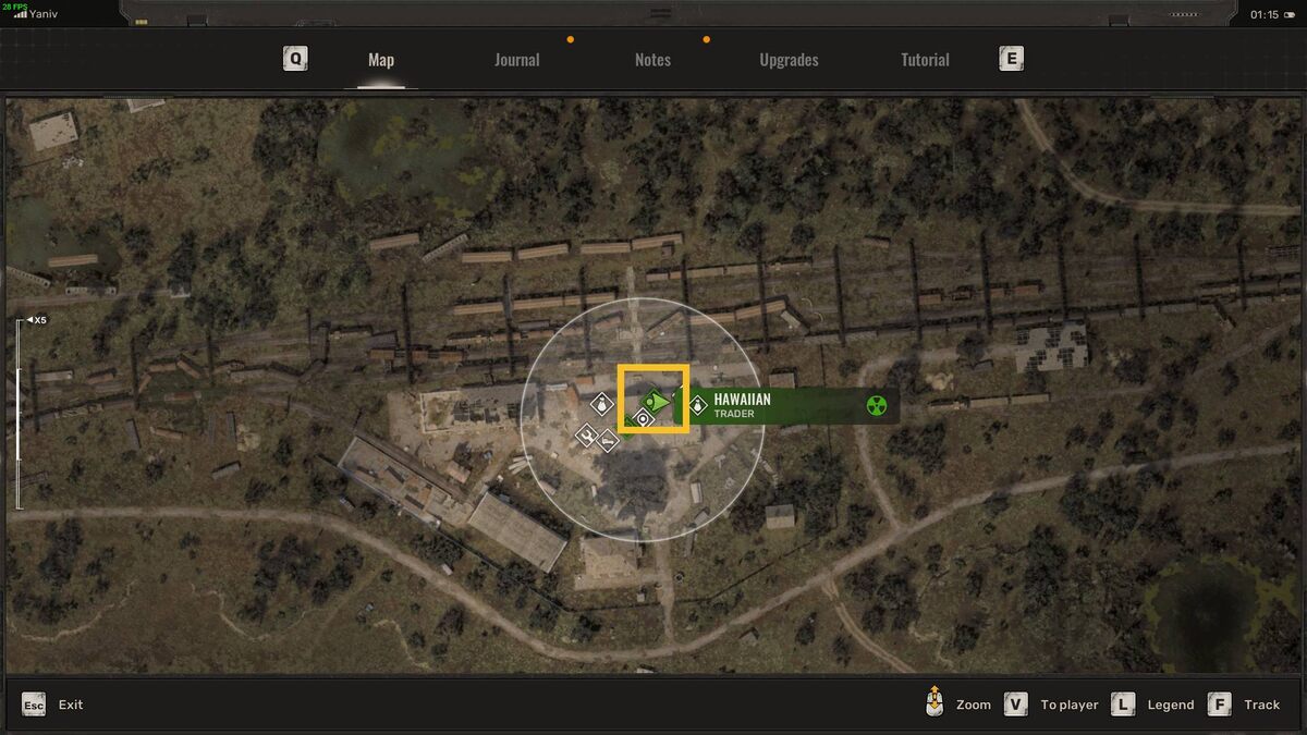 Stalker artifact locations: map.
