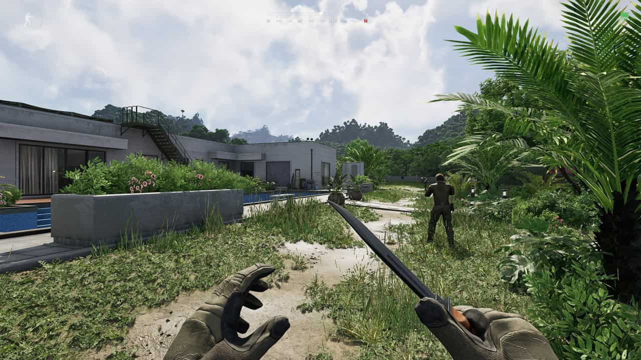 Gray Zone Warfare best settings: A player stands in the camp, demonstrating the Epic settings preset. Image captured by VideoGamer.