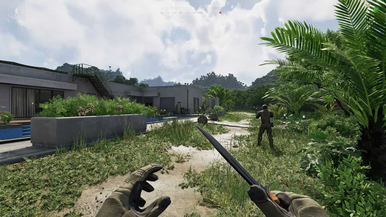 Gray Zone Warfare best settings: A player stands in the camp, demonstrating the High settings preset. Image captured by VideoGamer.