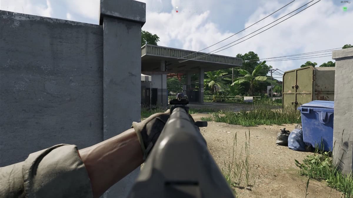 A player aims with the AK-47.