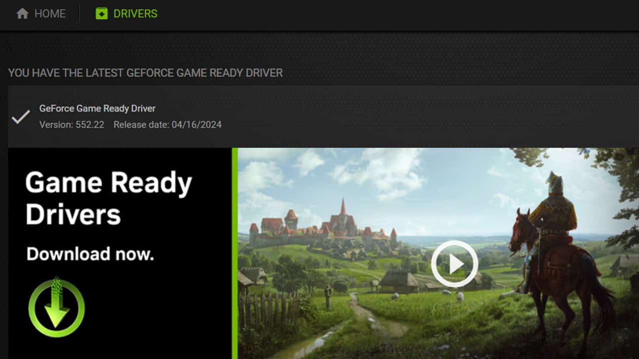 Gray Zone Warfare fix stuttering and lag: A player updates their Nvidia drivers from the GeForce Experience app. Image captured by VideoGamer.