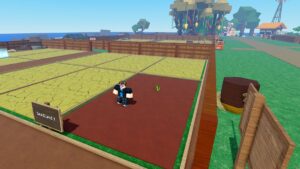 Image of the player at their farm in Grow Your Farm on Roblox.