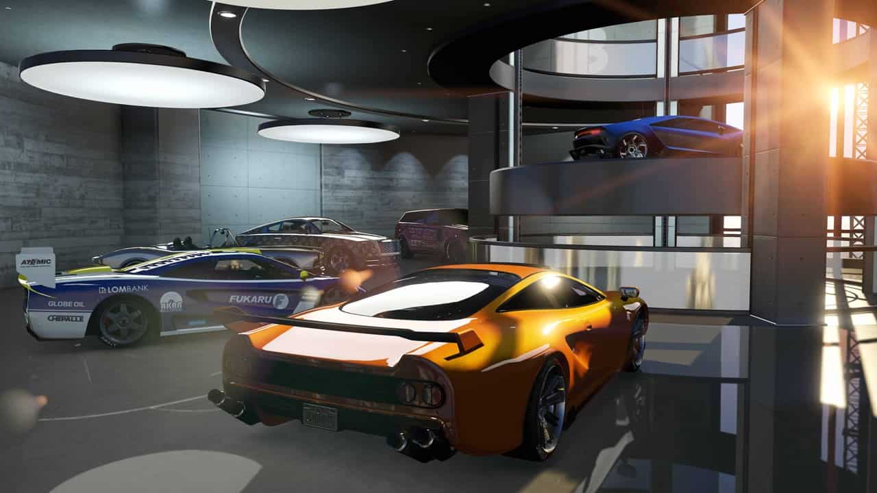 GTA 5 Online best drift cars - An image of a car showroom in GTA 5 Online.