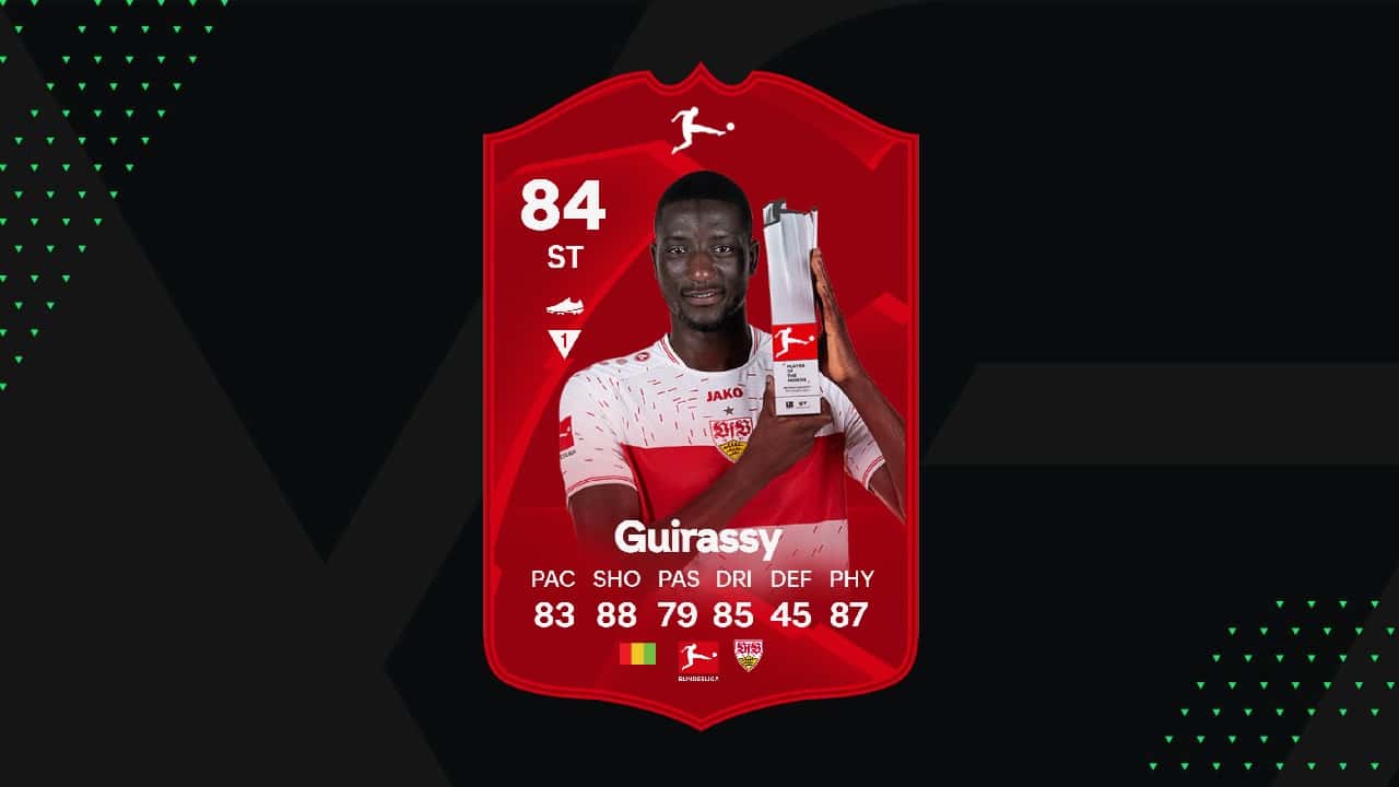 EA Sports FC 24 - 84 rated Serhou Guirassy September Bundesliga Player of  the Month (POTM) SBC cheapest solution and review! •