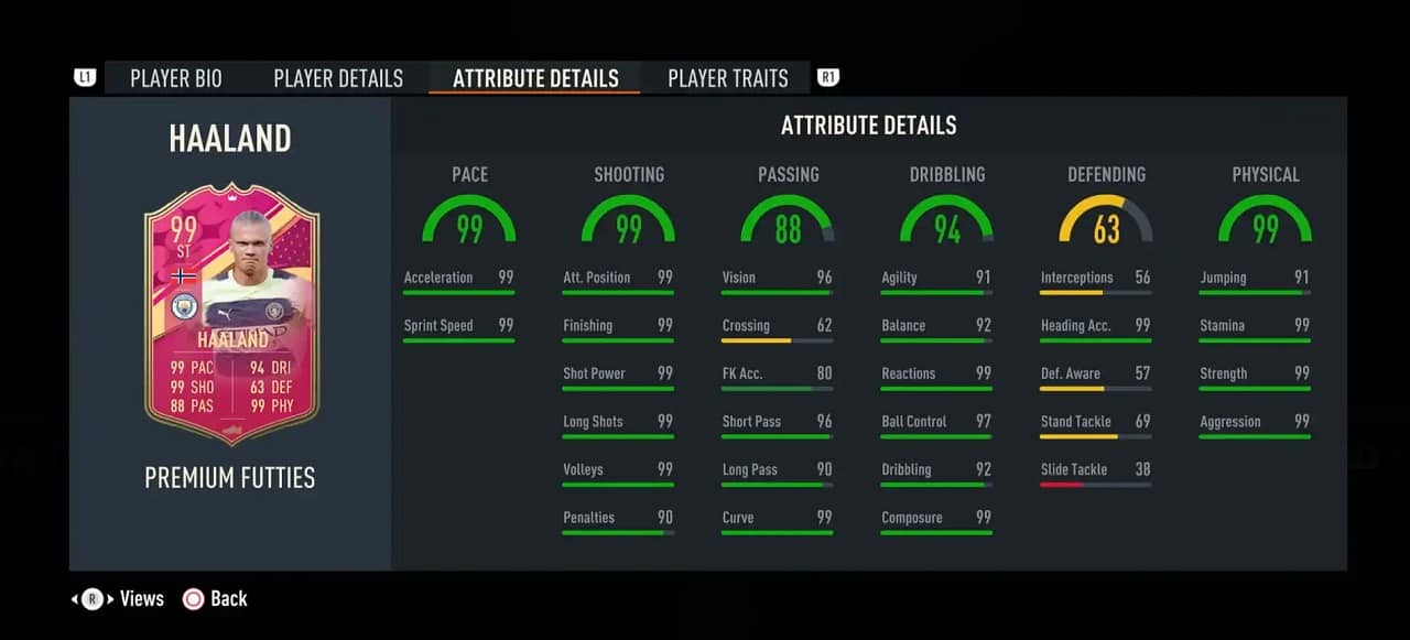 haaland premium futties player profile fifa 23