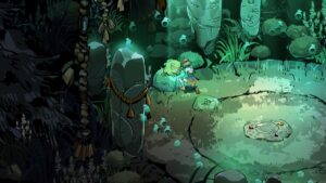 Hades 2 animal familiars: A player completes a run and interacts with Frinos the frog. Image captured by VideoGamer.
