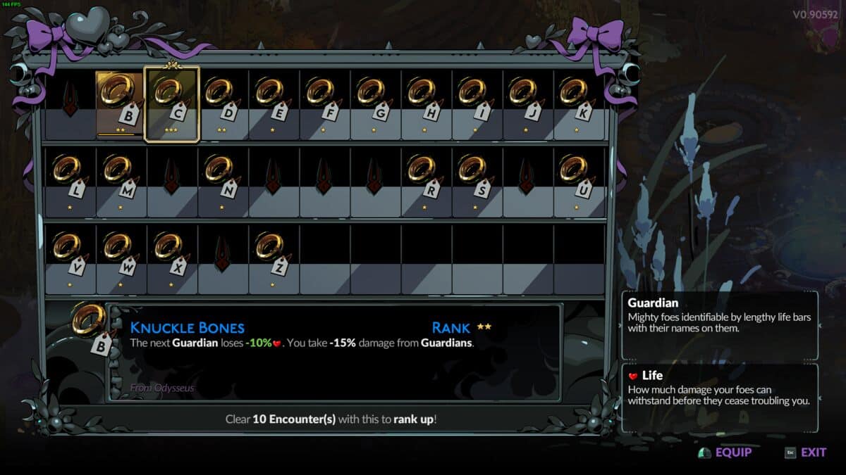 Hades 2 best build: in-game menu displaying Keepsake information.