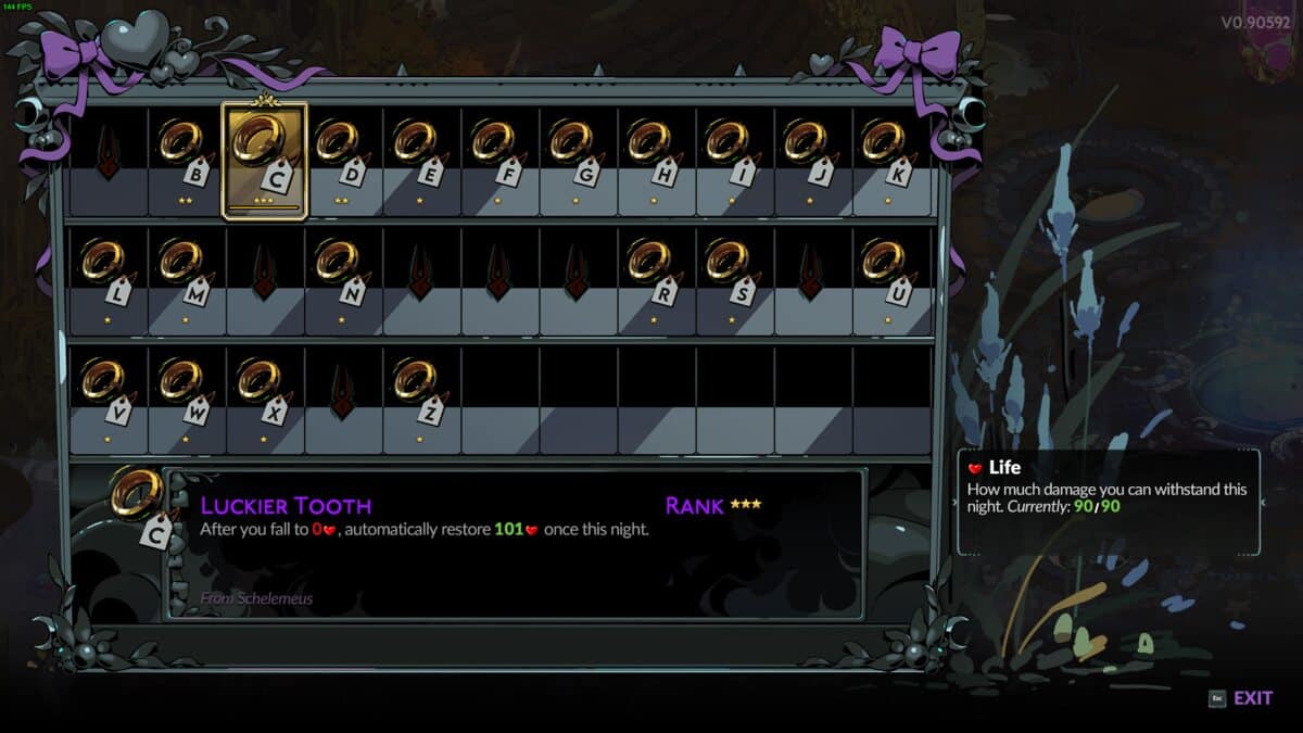 Hades 2 best build: in-game menu displaying Keepsake information.