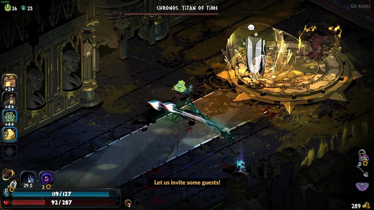 Hades 2 Chronos boss guide: character in combat with 
