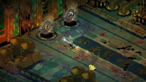 Hades 2 how long: A player sprints towards the next chamber in the game. Image captured by VideoGamer.