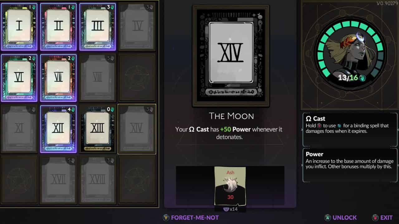 Hades 2 tips and tricks: A player checks out their Arcana cards before a run. Image captured by VideoGamer.