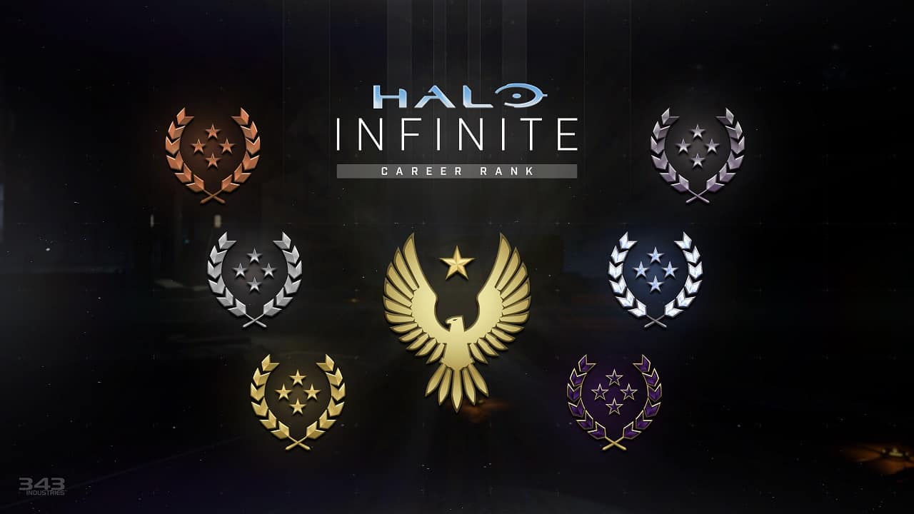Halo Infinite career rank: An image of the new career ranks coming to Season 4 of Halo Infinite.