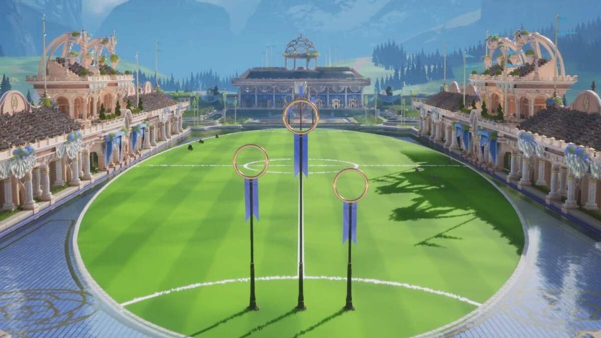 Harry Potter Quidditch Champions best brooms: A quidditch pitch at Beauxbatons school.