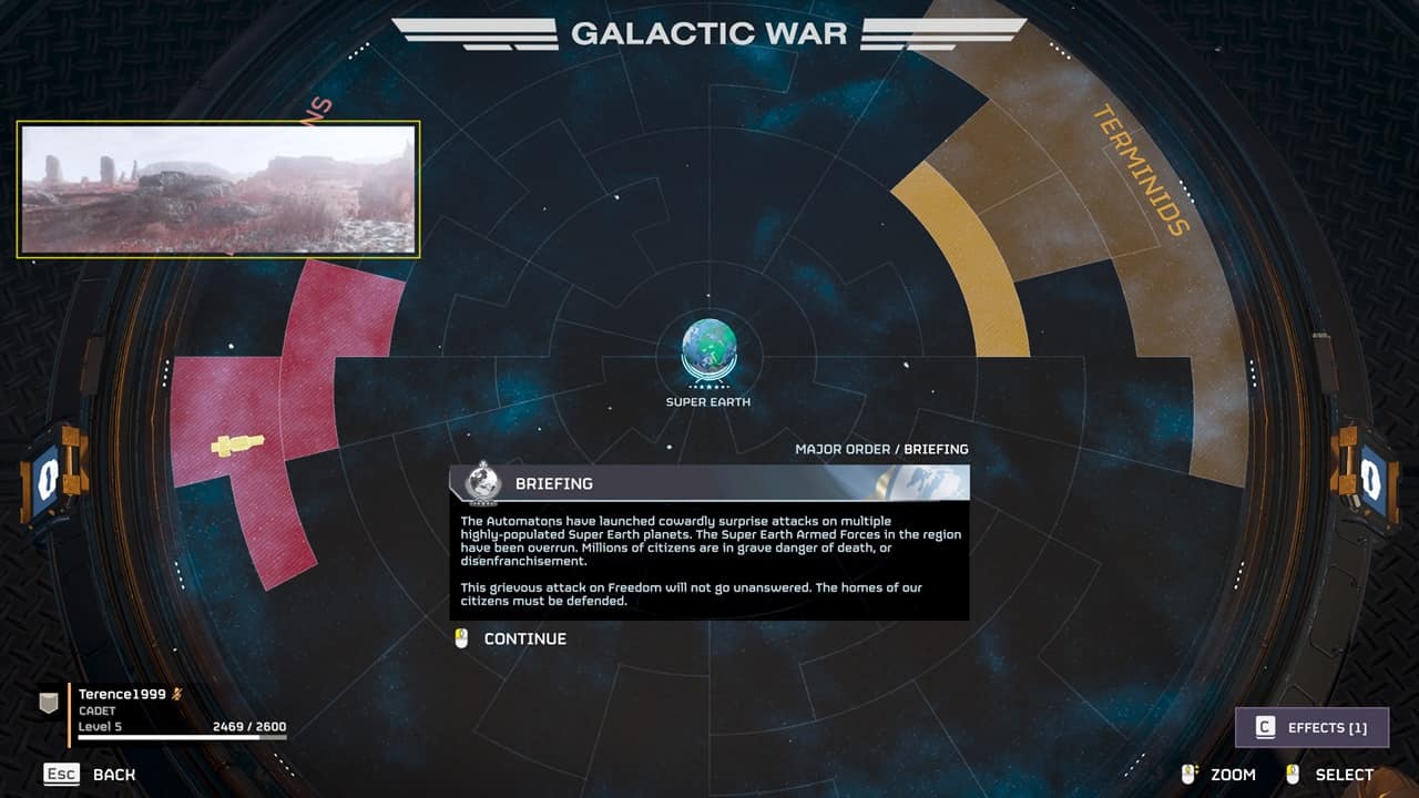 An image of the Galactic War in Helldivers 2. Image captured by VideoGamer.