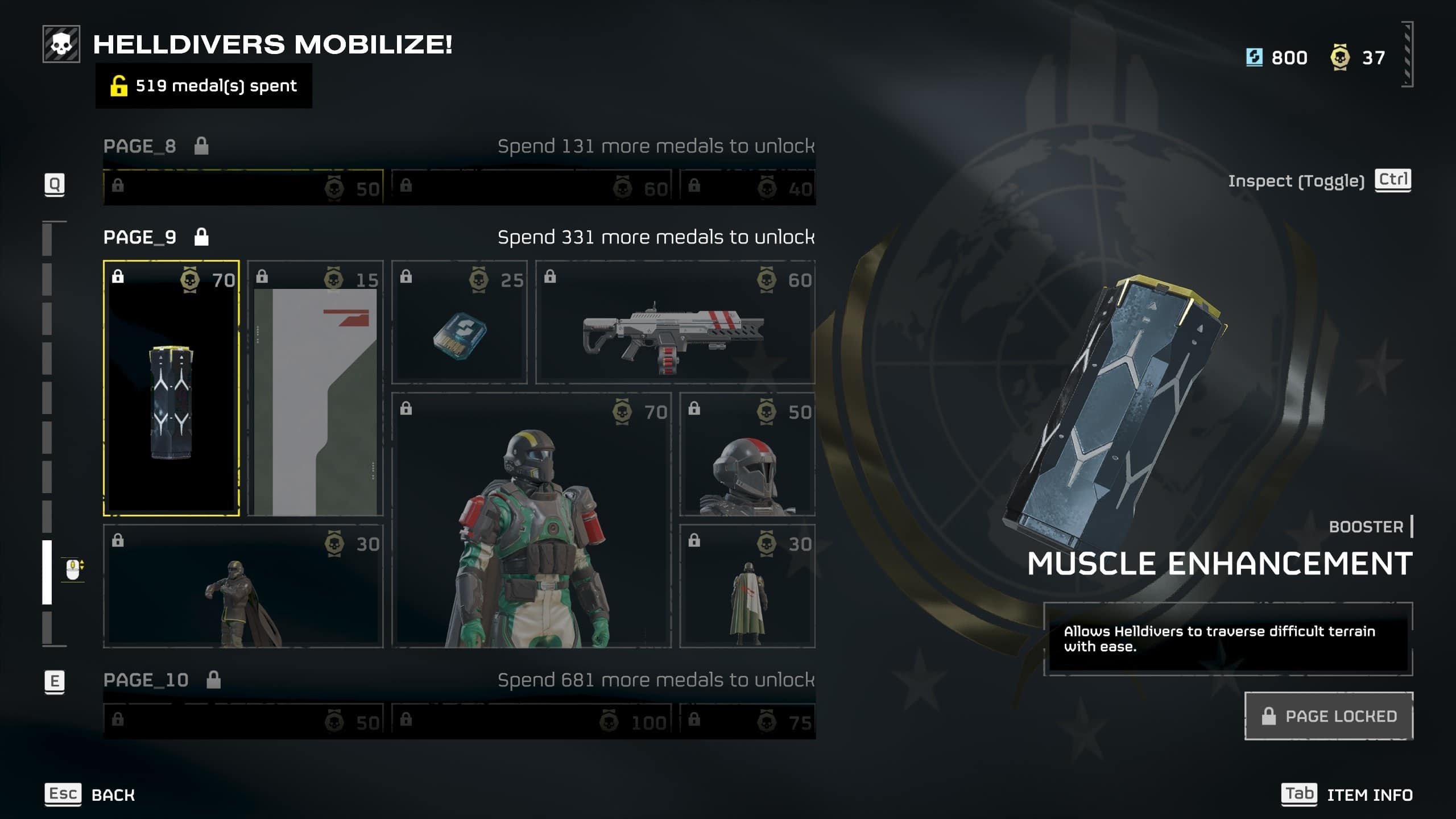 Helldivers 2 best boosters: The Muscle Enhancement booster in the game. Image captured by VideoGamer.