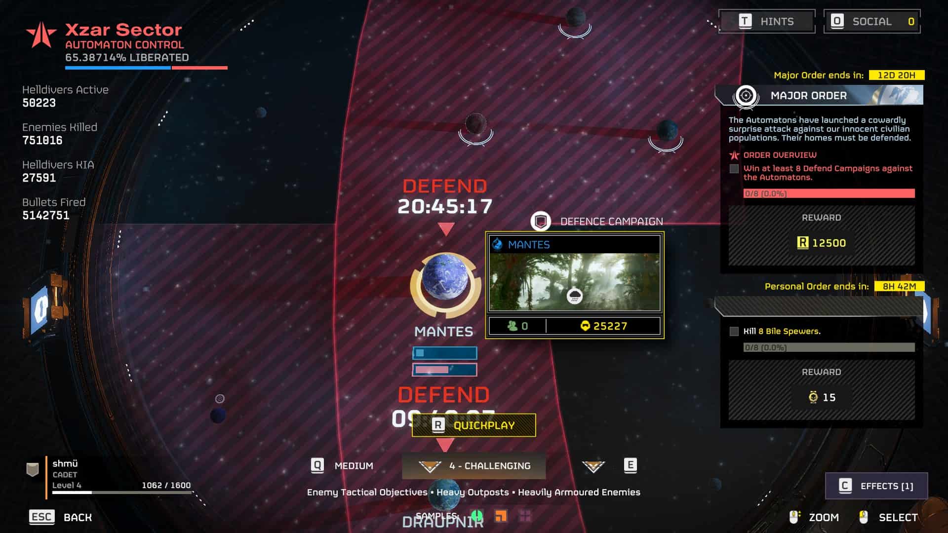 A screenshot of a game screen displaying various items in the Helldivers 2 Defend Campaigns.