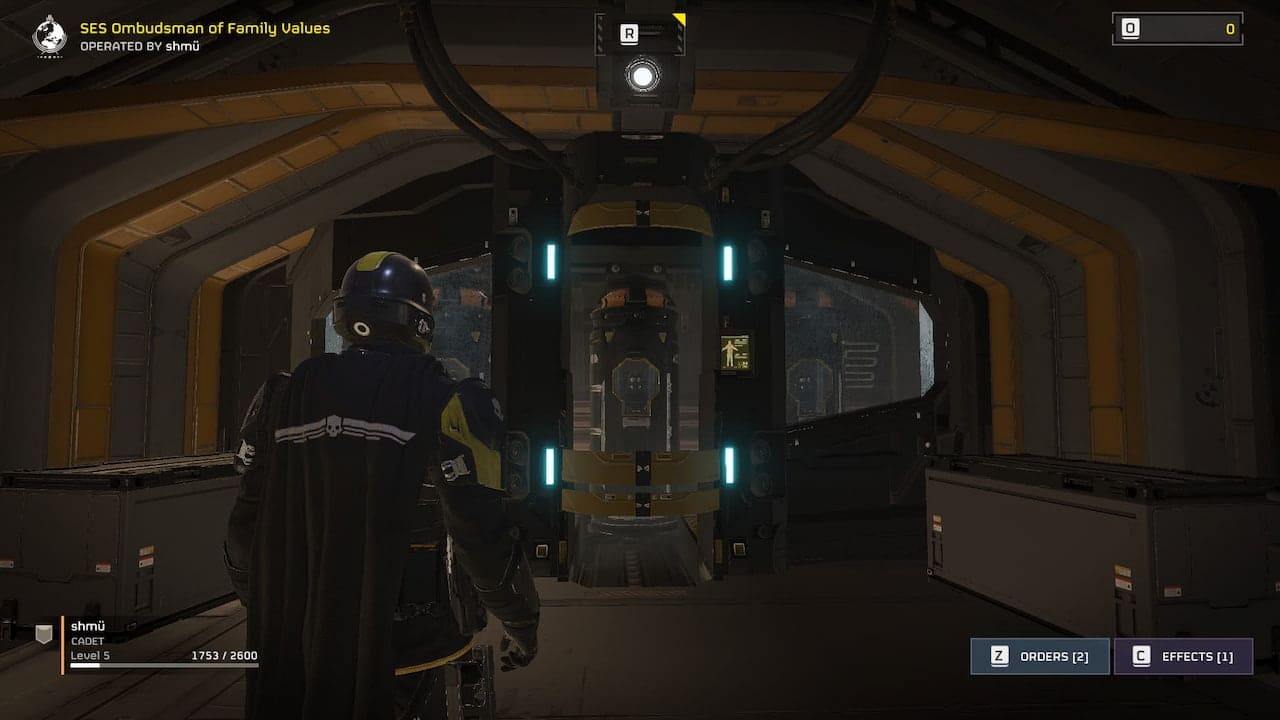 a helldivers 2 player with helmut on inside spaceship