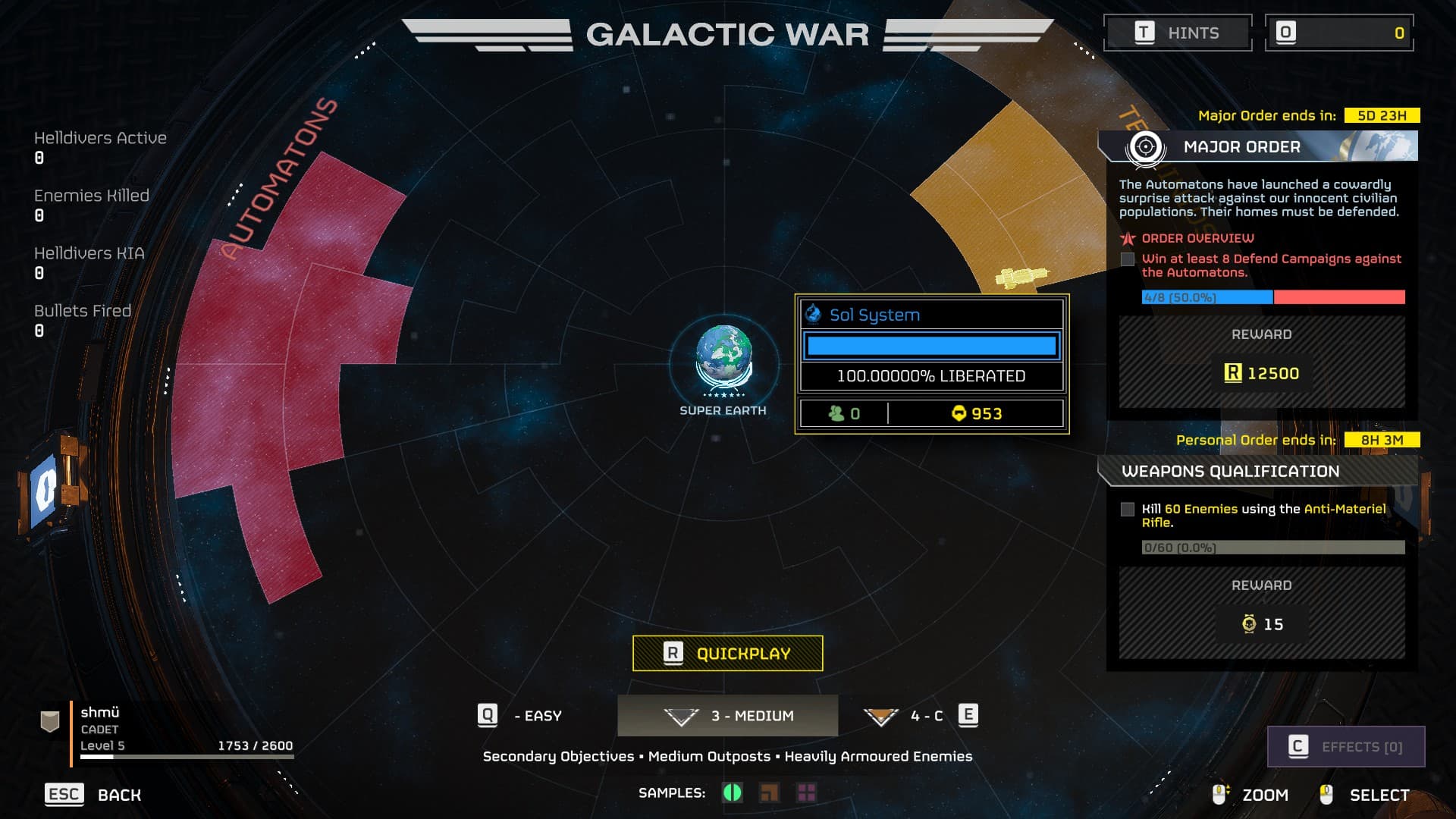 Helldivers 2 how to play with randoms: Joining a Quickplay game in Helldivers 2.
