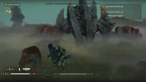 Image of the Impaler Terminid in Helldivers 2 with the player character moving away from it.