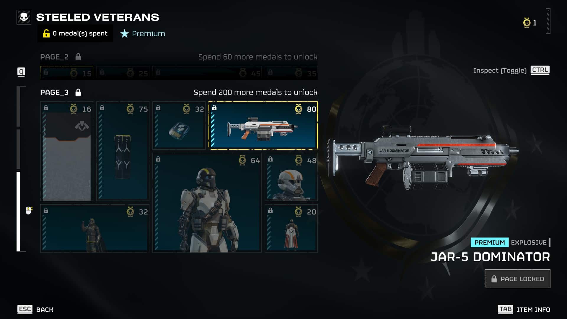 Helldivers 2 JAR-5 Dominator: The JAR-5 Dominator in the Steeled Veterans store.