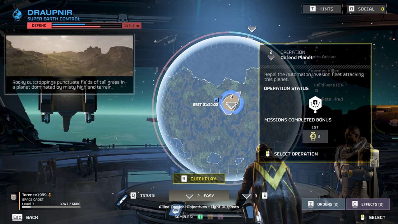 An image of an operation in Helldivers 2. Image captured by VideoGamer.
