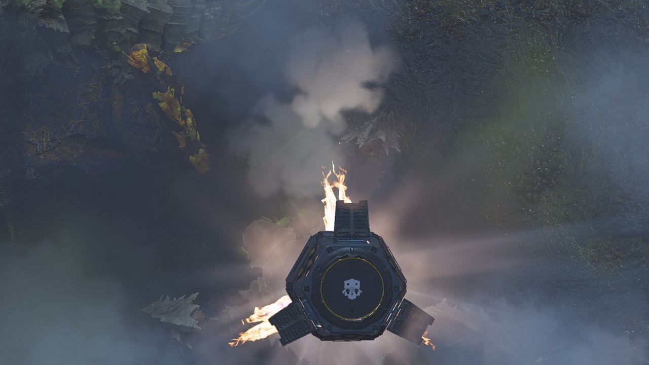 Helldivers 2 reinforce teammates- An image of a Hellpod being dropped into a mission in the game.