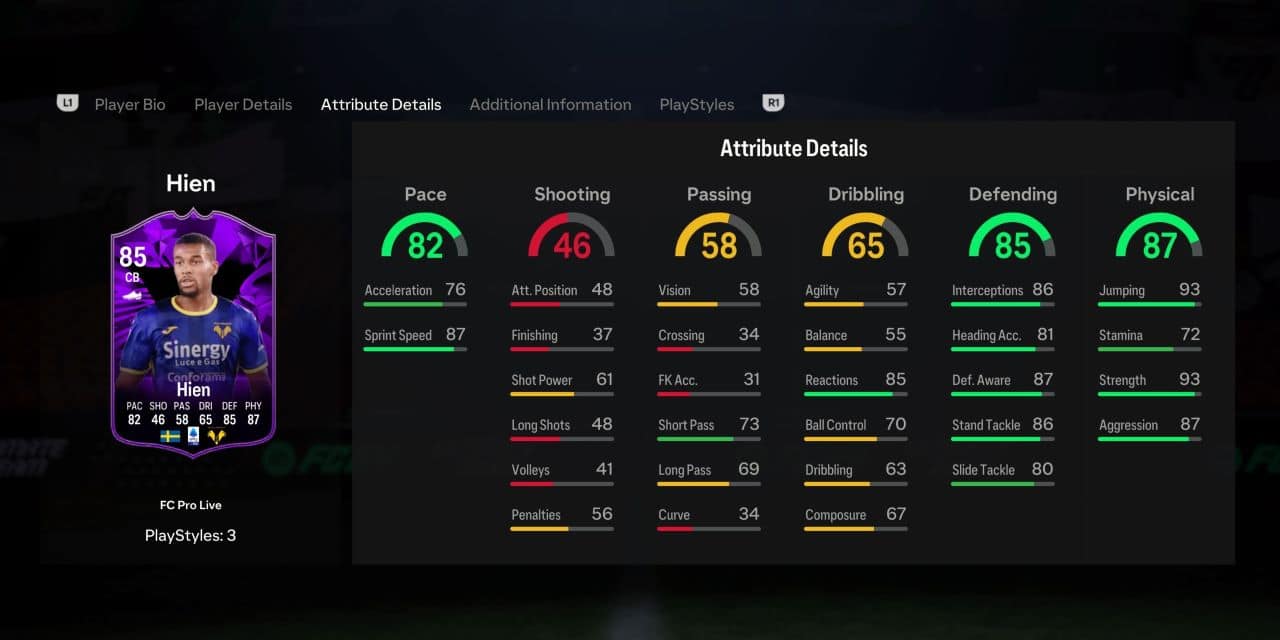 hien fc pro live player profile fc 24