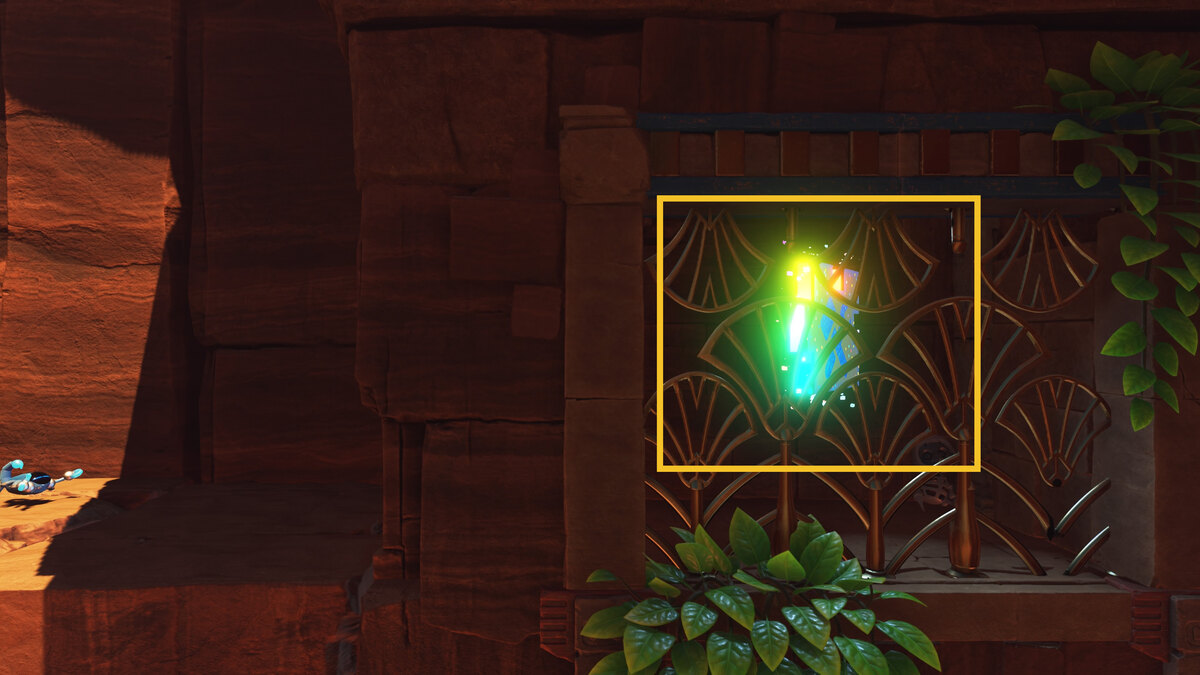 Astro Bot Hieroglitch Pyramid: Astro exploring a pyramid.