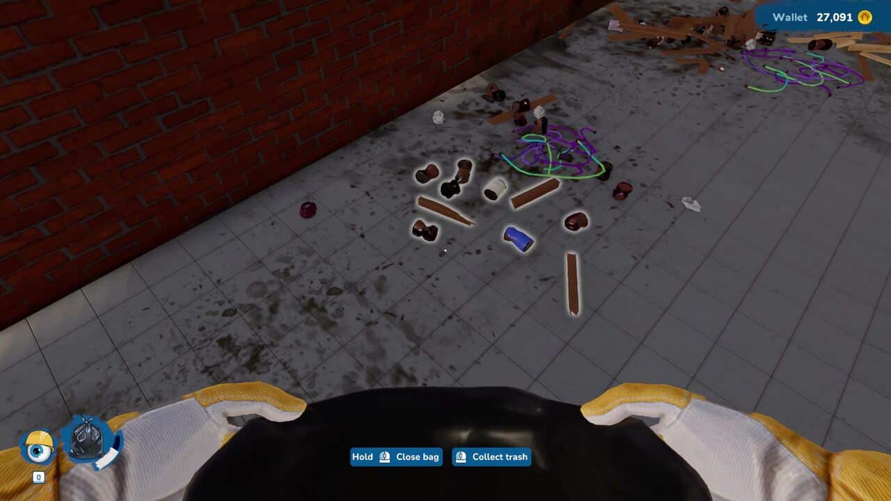 House Flipper 2 tips and tricks: Collecting trash from a dirty floor