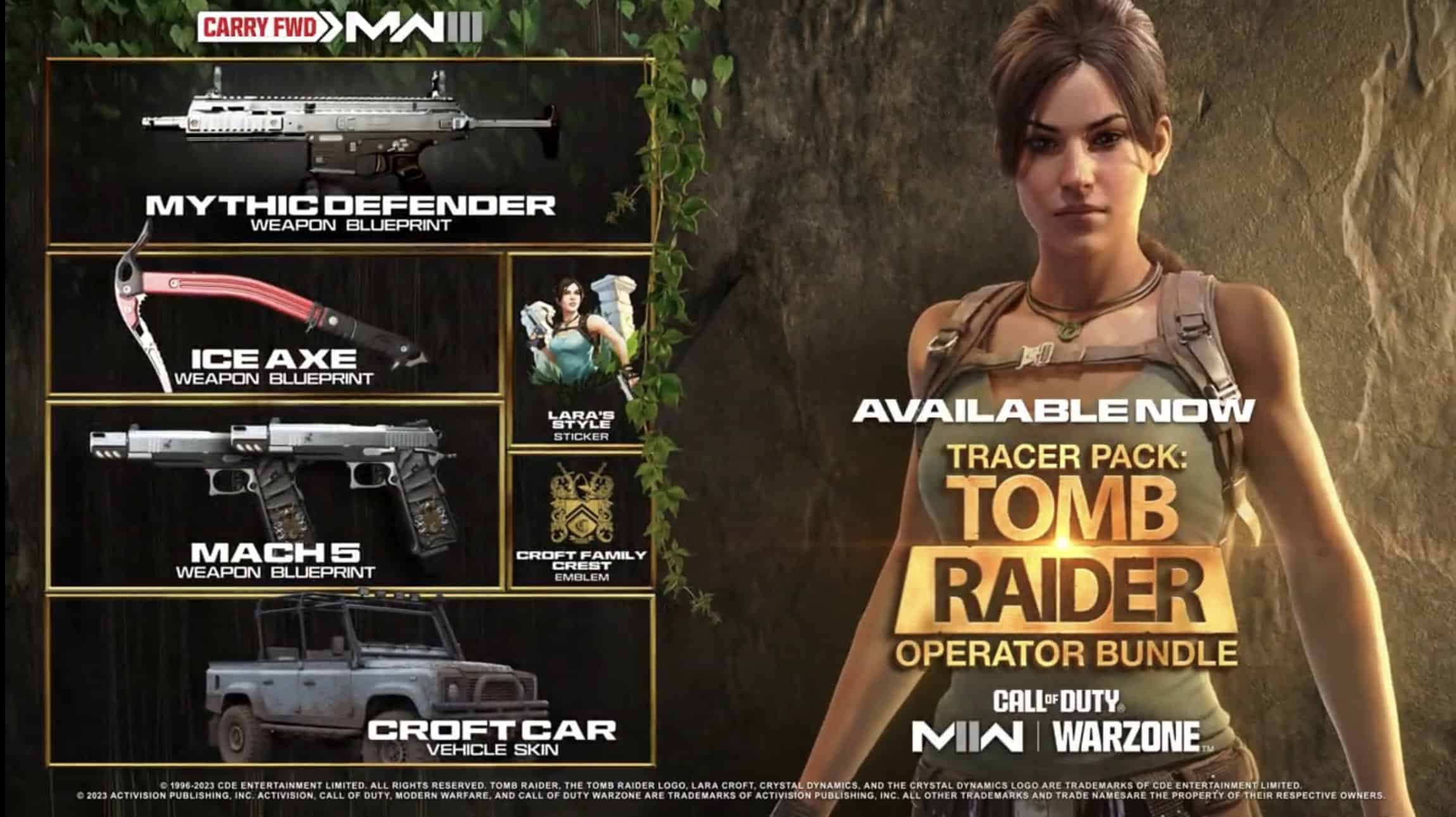 Tomb raider deluxe bundle featuring MW2 Lara Croft skin.