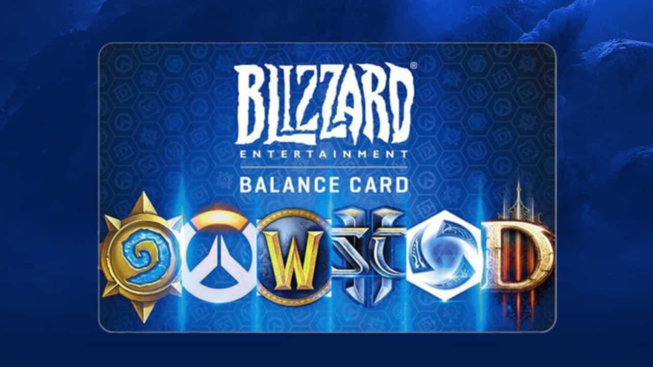 How to redeem Blizzard gift cards explained: A Blizzard Balance gift card.
