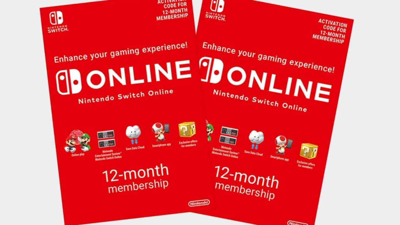 How to redeem Nintendo Switch gift cards explained: Two Nintendo online membership cards.