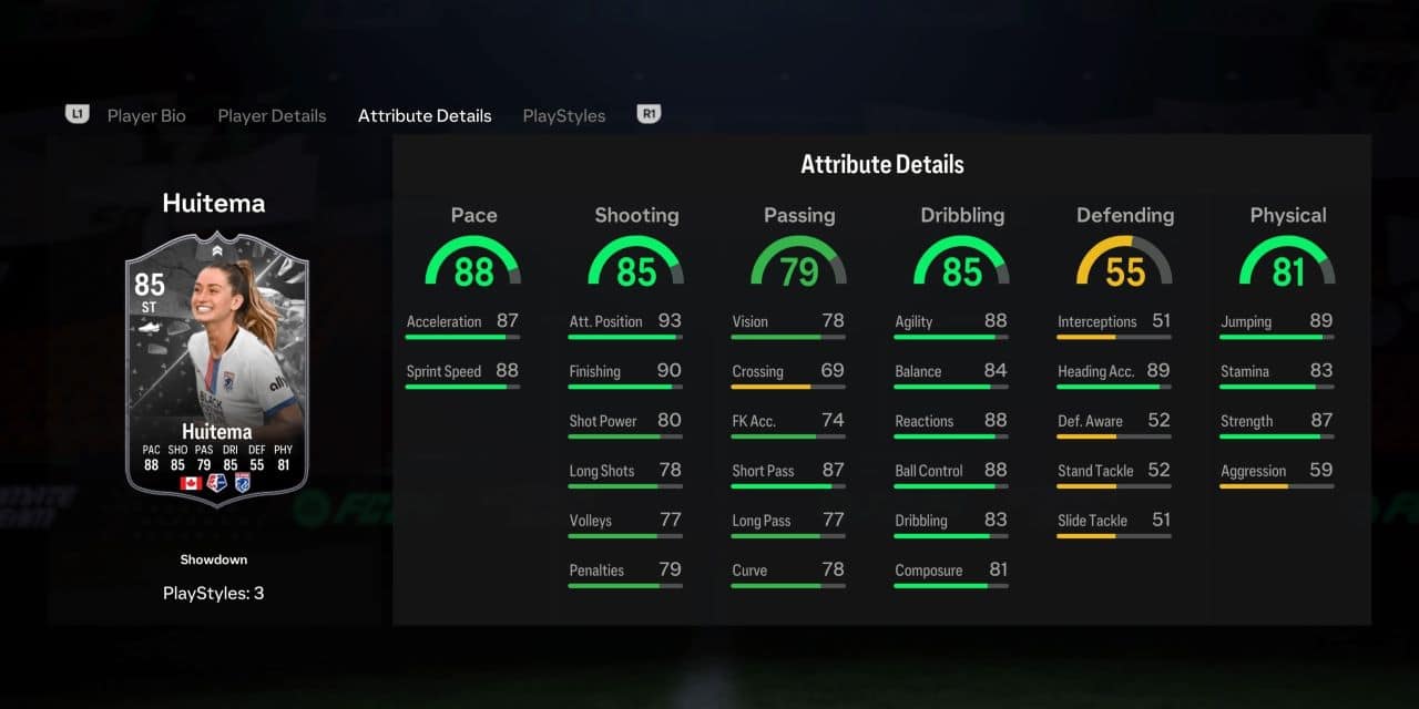 huitema showdown player profile fc 24