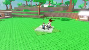 Huzz RNG player standing in the middle of a field.