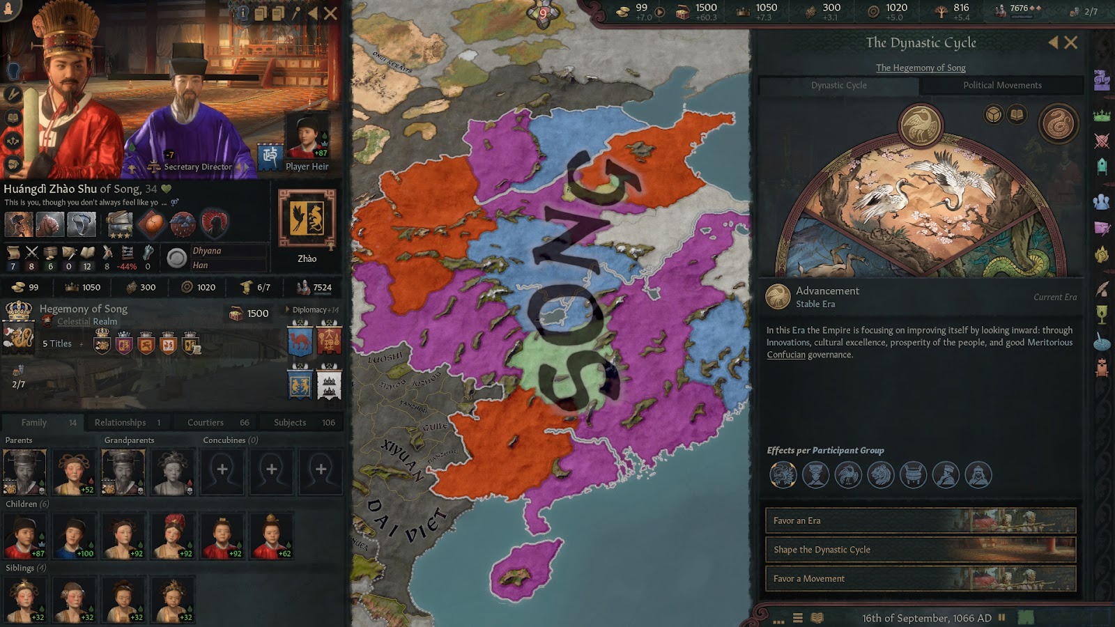 Crusader Kings 3 All Under Heaven - A map showing the Song Dynasty