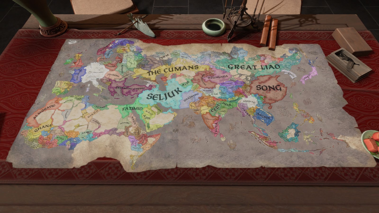 Crusader Kings 3 All Under Heaven - A map of the known world