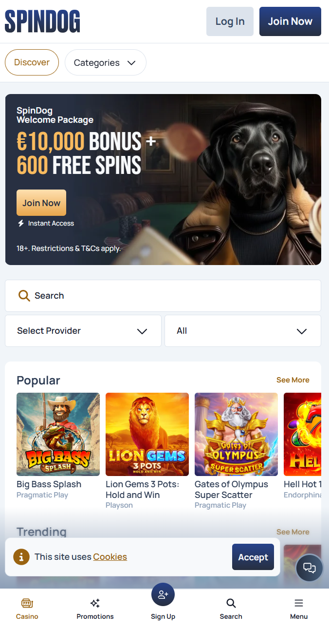 Spindog - beste online casino Nederland zonder registratie