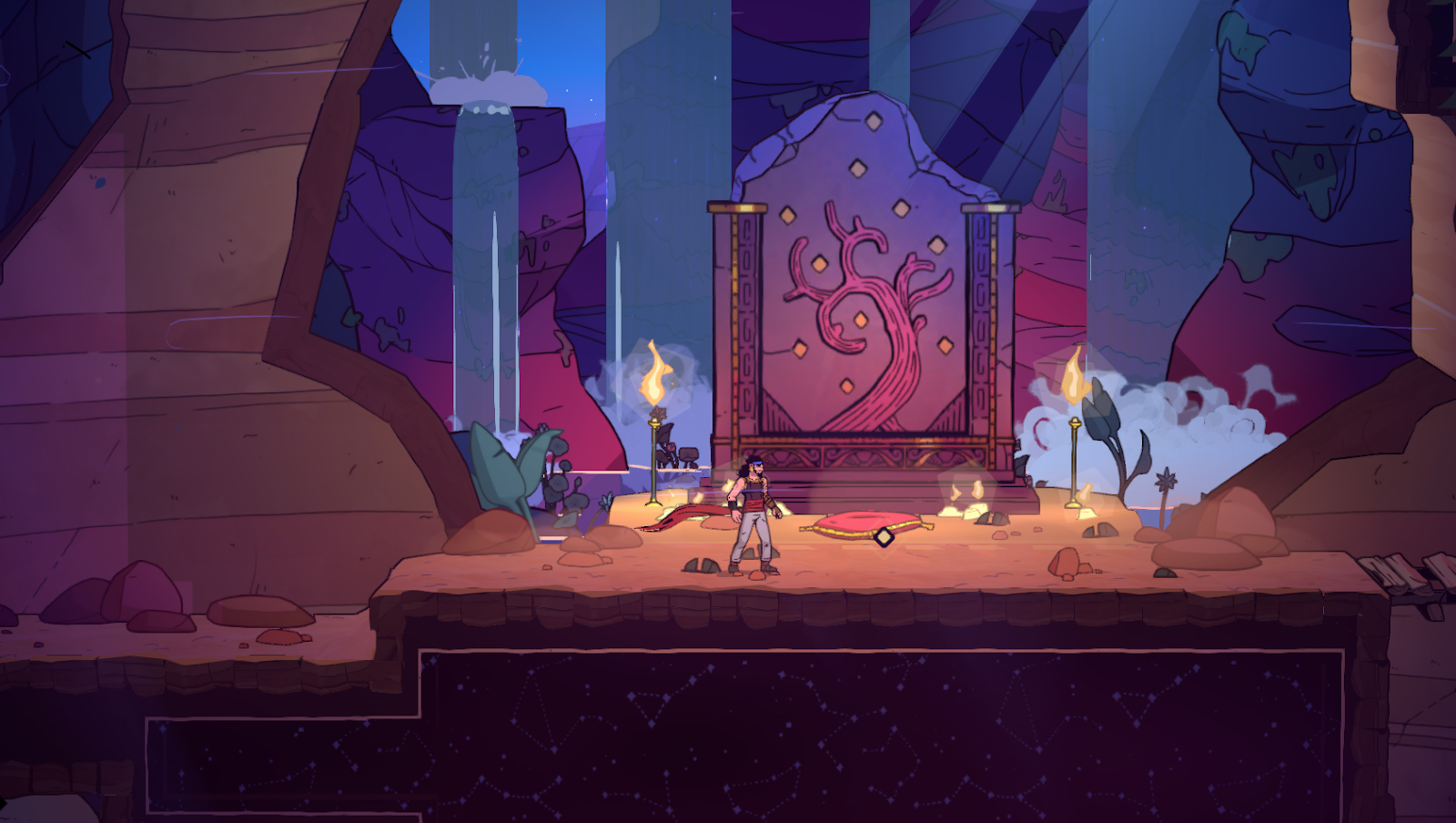 The Rogue Prince of Persia - The prince takes a moment of rest in a secluded cave.