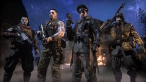 Call of Duty Black Ops 7 - Four combatants preparing to fight zombies