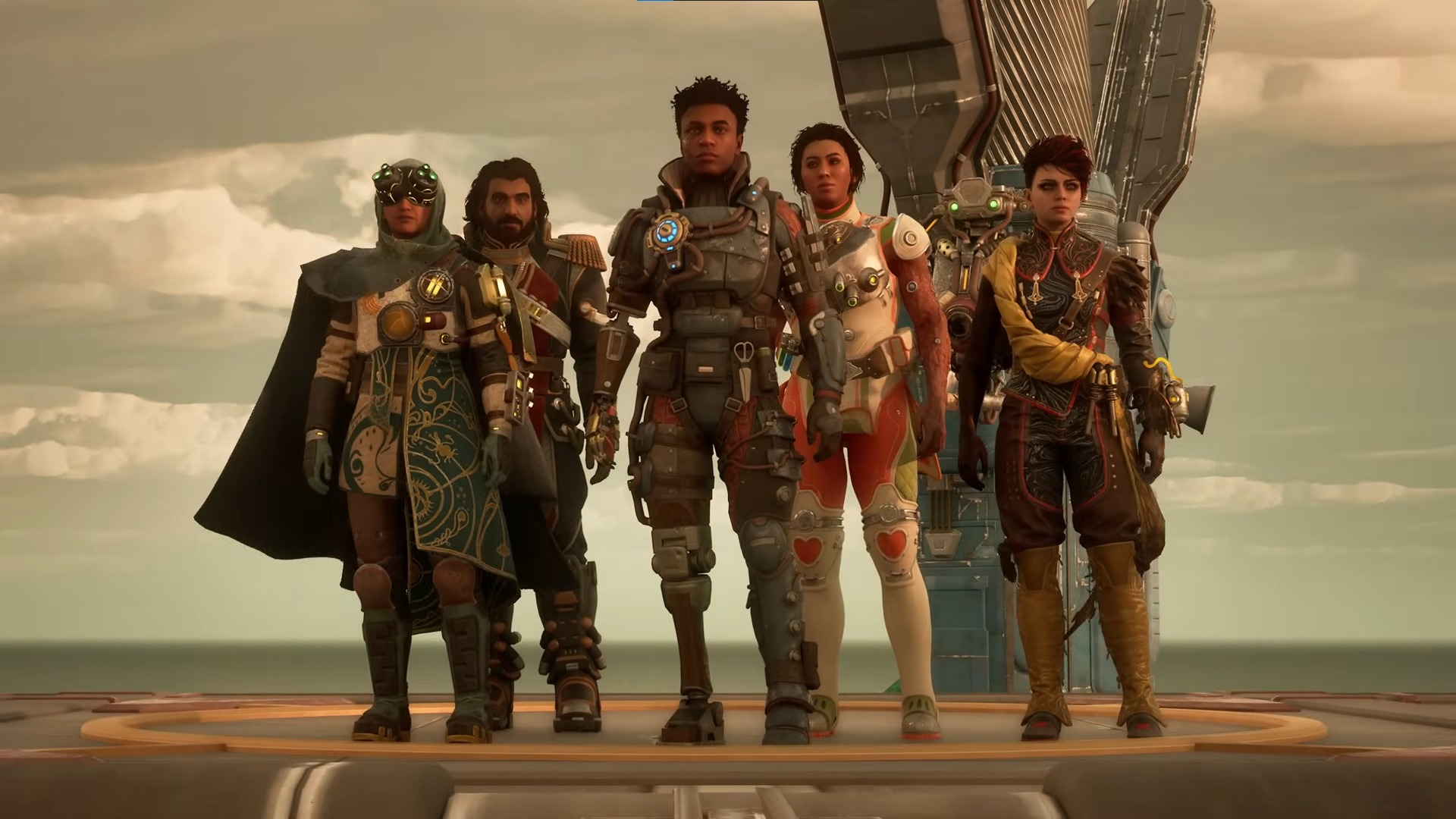 The Outer Worlds 2 - All the companions posing together