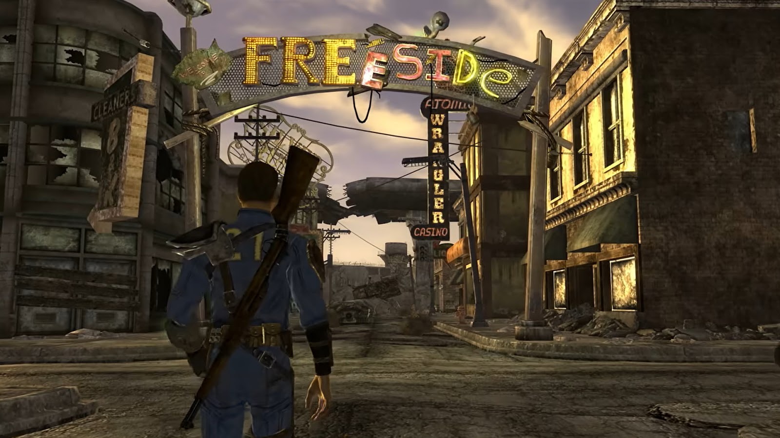 Fallout New Vegas - The Courier arrives in Freeside